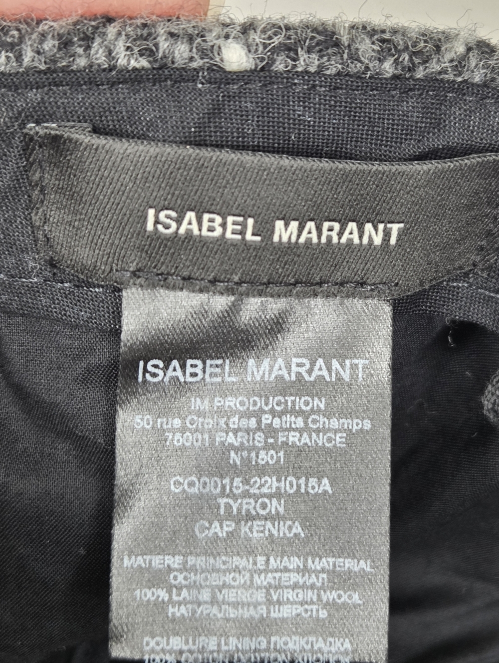 Isabel Marant Black and Gray Label Wool Hat - Picture 7 of 8